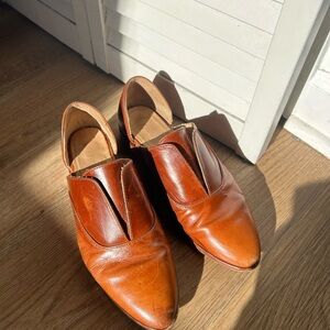 Nisolo Cognac Leather Pointed Slip-Ons